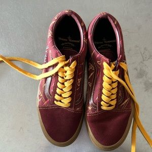 VANS Old Skool Shoes Vivienne Westwood Thunderbolt Maroon Size 5.5 Men 7 Women